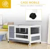 PawHut Cage à lapin clapier sur roulettes clapier en bois Voir les images du produit 7