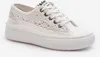A white lace platform sneaker. Voir les images du produit