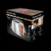 A product box for a Russell Hobbs toaster, showing the toaster and its features. Produktbild-Vorschau