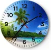 Wanduhr - Rund - Glasuhr - Baum Dschungel Welle Landschaft Produktbild-Vorschau 1