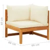 vidaXL Ecksofa mit Cremeweißen Kissen Massivholz Akazie - Produktbild-Vorschau 9