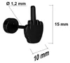 2 Ohrstecker Fakeplug Edelstahl Stinkefinger Ohrringe zum Produktbild-Vorschau 2