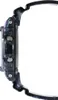 Side view of a black digital watch with a blue iridescent bezel. Produktbild-Vorschau