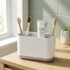 WELLHAUS Portaspazzolini da denti, bianco e grigio, con 5 Anteprima dell’immagine prodotto 7
