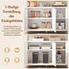 Yaheetech Küchenschrank Sideboard mit 3 Türen & offenen Produktbild-Vorschau 6