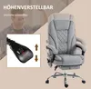 A man is shown in the background, celebrating, while the foreground features a detailed view of an ergonomic office chair with its height adjustment lever highlighted. Produktbild-Vorschau