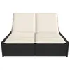 vidaXL Bain de soleil double avec coussins noir Poly rotin Voir les images du produit 3