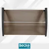A product shot of a brown awning with black and silver framing, set against a light gray and white background with diagonal lines. Náhled obrázku produktu