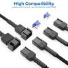 deleyCON 20cm 3-Pin Lüfter Verteilerkabel Nylonmantel - Produktbild-Vorschau 3