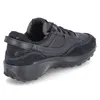 A studio shot of a black Nike Waffle Debut shoe, viewed from the side and slightly from the back. Náhled obrázku produktu