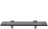 A glass shelf with two metal brackets, shown against a white background. Anteprima dell’immagine prodotto