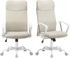 Two views of a beige and white office chair against a white background. Produktbild-Vorschau