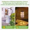 Solar Gartenlaterne 2er Set, Metall weiß, warmweiß LED, Produktbild-Vorschau 3