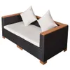 vidaXL Záhradná pohovka Poly Rattan Black Náhľad obrázku produktu 4