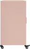 A side view of a pink metal cabinet on wheels. Anteprima dell’immagine prodotto