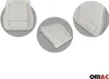 Collage of three close-up views of a white foam car seat cushion. Náhľad obrázku produktu