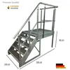 Podesttreppe Stahltreppe 5 Stufen Freistehend Höhe 95cm Produktbild-Vorschau 1