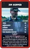 A trading card for the character Jim Hopper from Stranger Things, featuring his stats and a brief description. Náhled obrázku produktu
