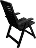 A black folding chair shown from a rear-diagonal angle against a white background. Produktbild-Vorschau