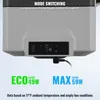 Close-up of the control panel and power modes of a portable car refrigerator. Náhled obrázku produktu