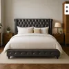 Letto matrimoniale Chesterfield 160x190cm in ecopelle Chur Anteprima dell’immagine prodotto 2