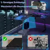 XMTECH biurko w kształcie litery L czarne, stół do gier w Podgląd zdjęcia produktu 7