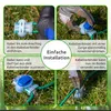 Collage of four images showing the installation steps of cable connectors in grass. Produktbild-Vorschau
