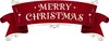 A red banner with white text that says "MERRY CHRISTMAS". Produktbild-Vorschau