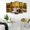 5-teiliges leinwandbild herbst bach berg wald 100x70 cm Produktbild-Vorschau 3