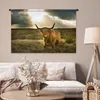 MuchoWow® Wandteppich Wandbehang Schottisches Hochlandrind Produktbild-Vorschau 5