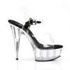DELIGHT-608 Damen Sandale von Pleaser, Schwarz Transparent Produktbild-Vorschau 8