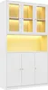 Bibliothèque Fliek avec portes vitrées et éclairage LED, Voir les images du produit 4