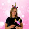LED Einhorn Haarreif LITTLE UNICORN goldenes Einhorn - bunt Produktbild-Vorschau 4