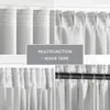 A collage of four images showing different ways to hang curtains with wave tape. Produktbild-Vorschau