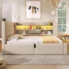 Letto imbottito 140x200 cm con illuminazione a LED, spazio Anteprima dell’immagine prodotto 7