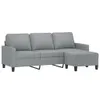 vidaXL 3-Sitzer-Sofa mit Hocker Hellgrau 180 cm Stoff Produktbild-Vorschau 3