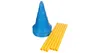 A set of blue agility cones and yellow training poles. Anteprima dell’immagine prodotto