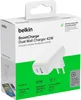 The image shows the retail packaging of a Belkin BoostCharge Dual Wall Charger. Anteprima dell’immagine prodotto