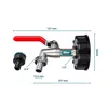 Adattatore Sillar IBC S60x6 da 1/2 pollice con rubinetto a Anteprima dell’immagine prodotto 2