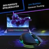 A gaming mouse and laptop are displayed on a desk with glowing RGB lighting, suggesting a gaming setup. Produktbild-Vorschau