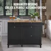 SucceBuy Kuchyňský ostrovní vozík, 50" dřevěný horní Náhled obrázku produktu 6