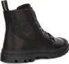 A black leather Palladium boot shown from the side and back. Náhľad obrázku produktu