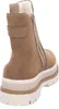 A rear view of a brown and beige women's boot with a thick sole. Produktbild-Vorschau