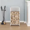 vidaXL Porta legna Bianco 40x30x80 cm Acciaio laminato a Anteprima dell’immagine prodotto 3