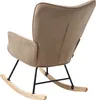 BELIANI Schaukelsessel Taupe Jumbo Cord Polsterung Metall Produktbild-Vorschau 6