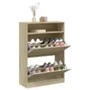 vidaXL Botník se 2 záklopkami dub Sonoma 80x34x116 cm Náhled obrázku produktu 4