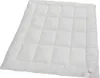 A white comforter is laid out flat on a white background. Produktbild-Vorschau