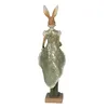 Clayre & Eef Figurine Lapin 11x8x33 cm Vert Polyrésine Voir les images du produit 4