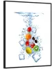 Wallario Wandbild Obst-Eiswürfel-Mix im Wasser mit weißem Produktbild-Vorschau 2