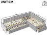 Flieks L-förmiges Polsterbett 90x200cm mit Ausziehbett Produktbild-Vorschau 4